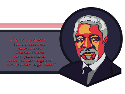 Kofi Annan cartoon design graphic design illustration illustrator kofi annan portrait portrait art vector