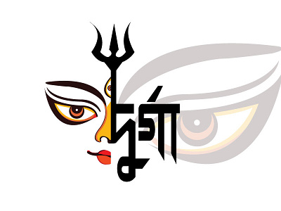 Durga art debit digital art durga graphic design graphic design illustration illustrator typography vector