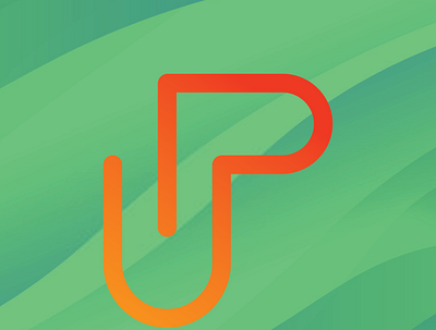 UP branding flat icon logo design minimal typography