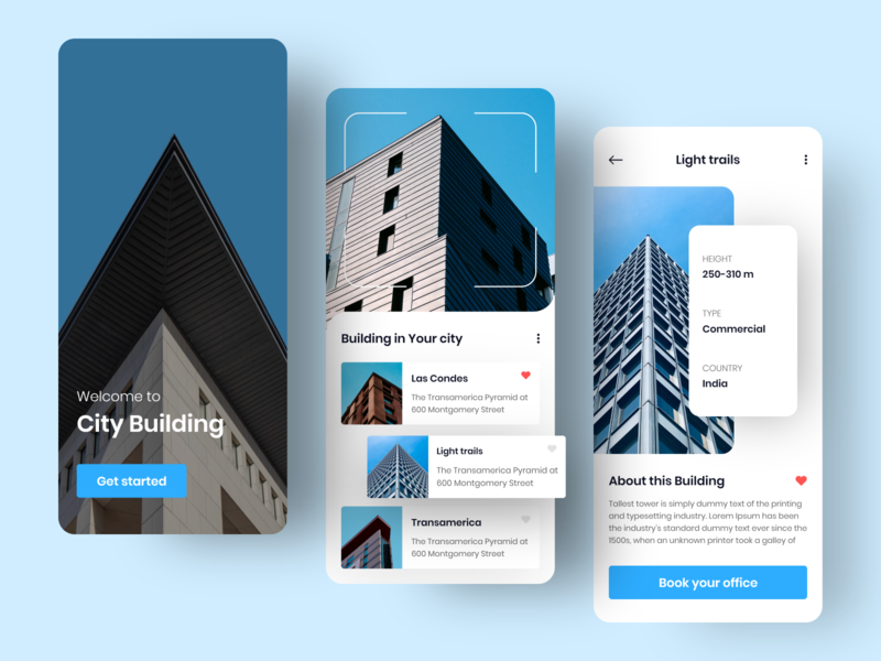 City Building App colorful home screen design ui ux ios building city app icon