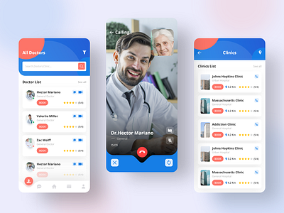 Doctor Consultation App app design colorful design doctor doctor app doctor appointment health app home screen illustration medical
