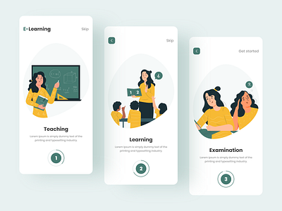 Online Education App app app design colorful design education app illustration onboarding screens online education uiux