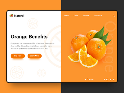 Natural clean design fruit benefit fruits icon layout nutriton ui web web page website