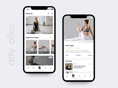 Yoga App app app design clean design fitness fitness app icon ios mobile ui ux