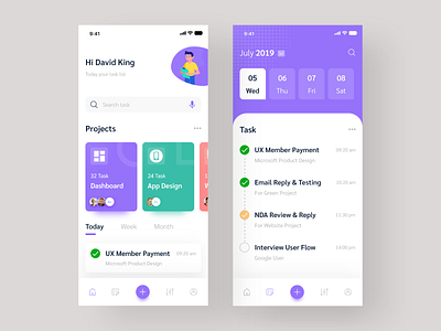 Task app by Manoj Dalvadi for MindInventory on Dribbble