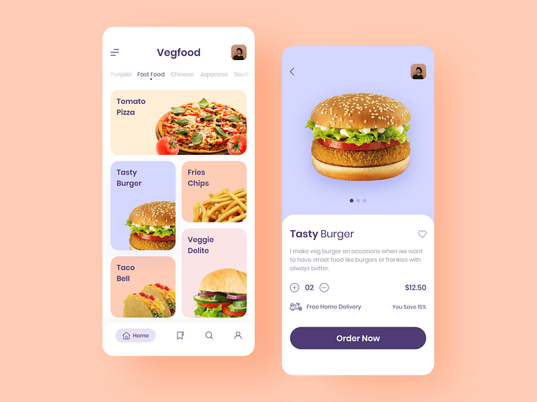 Food App by Manoj Dalvadi for MindInventory on Dribbble