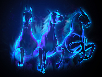 Gaz-horses 3dmax art gaz horse illustration photoshop techdesign