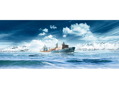 Techdesign. Icebreaker art icebreaker illustration ocean photoshop techdesign