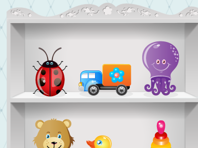 iPad game drawer bear children drawer duck furniture ipad ledybug octopus shelf truck