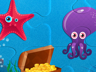 Sea Puzzle coin gold ocean octopus puzzle sea star treasure