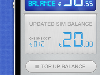 Balance receipt app balance interface iphone paper plastic receipt screen