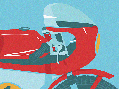 Vintage motorcycle 1 affiche bike bikers blue graphic illustration illustrator cc motorcycles oldschool poster art red vector
