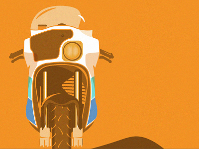 Vintage motorcycle 3 (Research poster) affiche bike blue graphic illustration illustrator cc motorcycle oldschool orange poster art vector