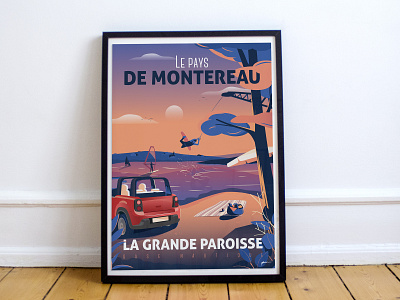 Affiche Montereau 1/4 suite affiche illustration illustrator cc poster art typography vector