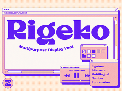 Rigeko Unique Display Font clever flat font illustration logo logo designs minimalist modern simple simple designs vector