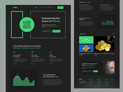 WOX 3d bitcoin crypto cryptoart cryptocurrency dark darktheme exploration illustration landing page marketplace nft nftmarketplace nfts token ui ui design ux ux design website