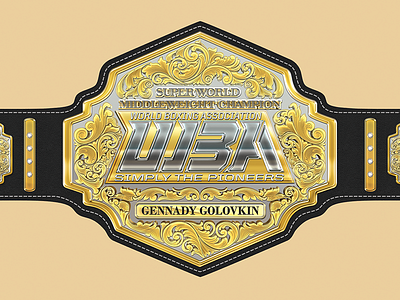 WBA Logo and Title Belt Revised belt belts boxing branding design illustration logo scrolls sports trophy