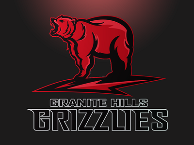 Granite Hills High School bear design grizzlies illustration logo sports