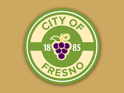 City of Fresno Seal, Version 1 agriculture design field fresno grapes graphic illustration seal