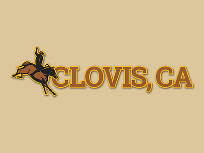 City of Clovis Wordmark california clovis cowboy design horse west western