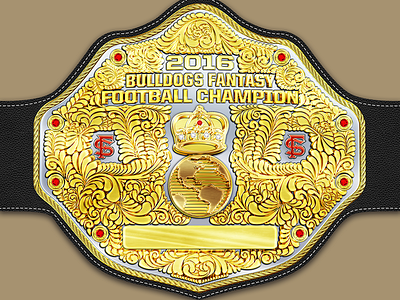Big Gold Fantasy Football Title Belt belt crown fantasy football fresno gold scrolls state trophy wrestling
