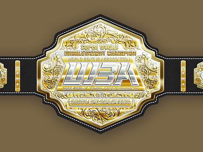 WBA Title Belt and Logo belt boxing branding design fight illustration logo scrolls sports trophy