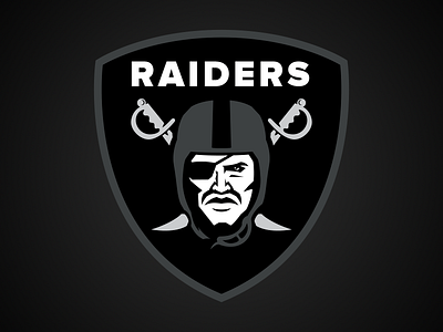 Oakland Raiders Shield branding design football logo oakland pirate raiders shield sports