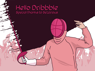 Hello Dribbble!!! fencer hellodribbble sabre sport
