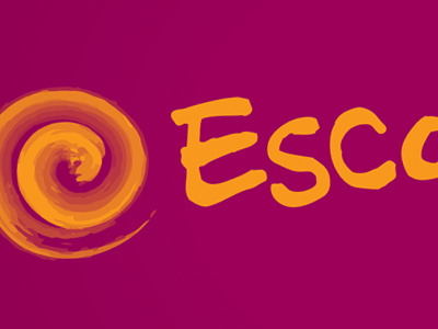 Escalona Branding illustration logo orange plum swirl