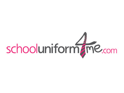 School Uniform 4 Me .com Logo branding grey logo pink
