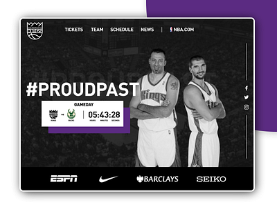 Clean Website Concept - Sacramento Kings 👑 basketball clean ui design dribbble homepage landing page minimalistic nba ui ui design ux webdesign