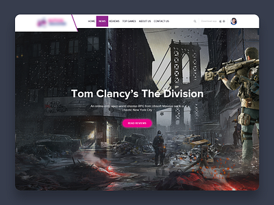 Video Game Reviews Website Design game homepage landingpage mobile game reviews ui ux video game website website design website header