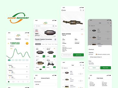 Catalytic Converter Recycling App Design app app design car concept dashboard design interaction ios marketplace mobile mobile ui shop ui ux