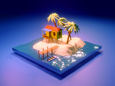 Tropical Island Illustration