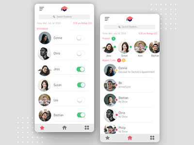 Design Exercise #1 | Attendance App app attendance iphone students teachers