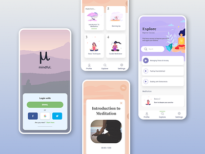 Meditation App Prototype | DC Hackathon🧘 figma hackathon meditation app mobile prototype