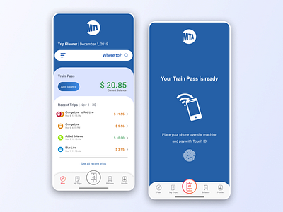 NYC Metrocard System | Product Design Exercise #2 🚆 metro mobile app mobile payment nfc nyc subway touchid train