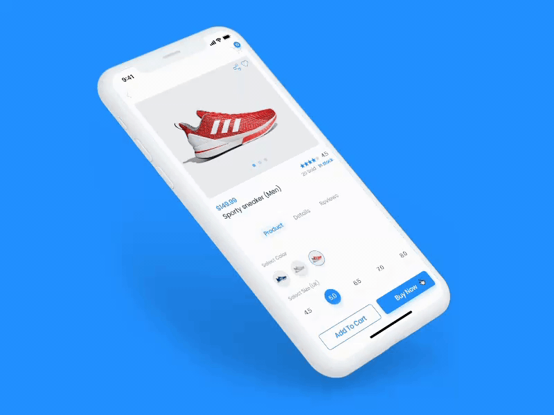 E-commerce app (Product details and Add to cart) add to cart adobexd autoanimate ecommerce ecommerce app interaction product selection prototype shopping app ui ux design