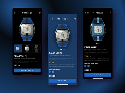 E-commerce app (product, details screens)