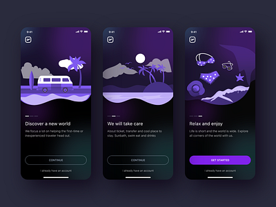 Travel App Onboarding Screens