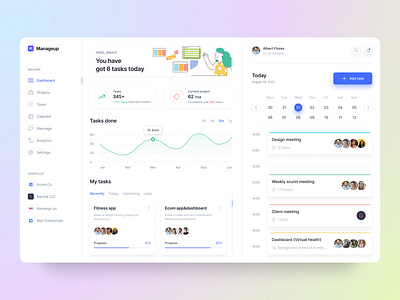 Task management dashboard | Manageup