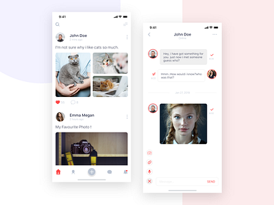 GOLO, Home and chats screen adobexd home screen iphone x mobile app ui ux design menu sign in sign up social media social network app. chat screen