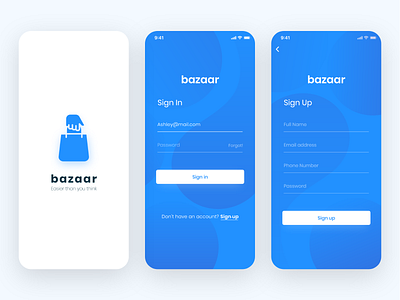 E - commerce app (bazaar) adobexd clean design ecommerce ecommerce app shopping app sign in sign up store ui ux design