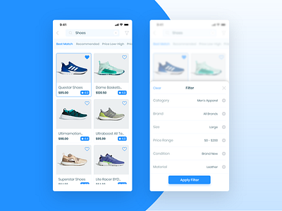 E-Commerce App (Search&Filter) adobexd clean design ecommerce ecommerce app filters items search shopping app store ui ux design