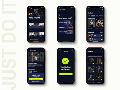 Safe fit app aesthetic bodybuilding branding design exercise fit fitness health minimal motivation muscle sport strenght ui ux