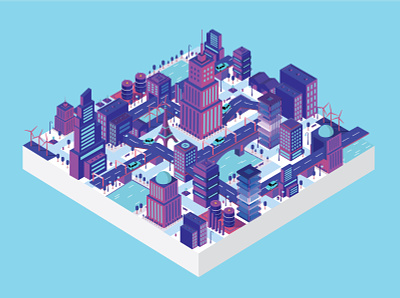 Isometric city city city illustration cold cool colors design flat flatdesign illustration isometric