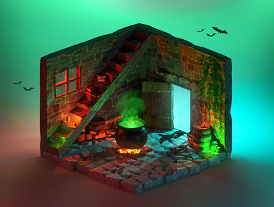 Witch House 3d 3dsmax design haloween render witch house