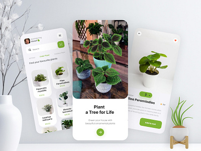 Plant Ecomerce app app appuidesign clean ui e commerce iosui mobileapp modern mobile app ocial research ui ux uxresearch