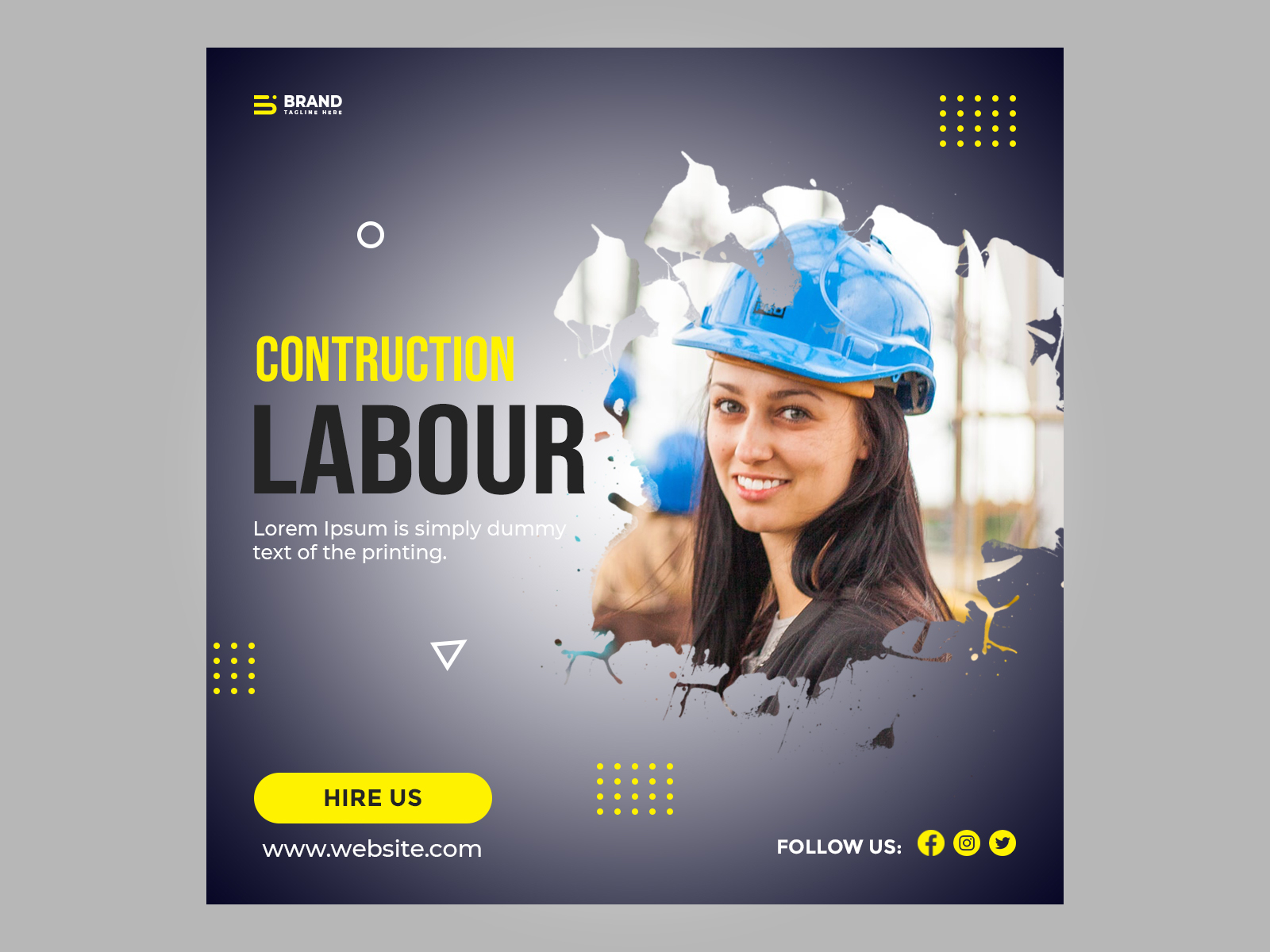 Construction Labour Agency Social Media Post Design By Md Shahin Ali