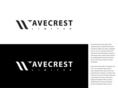 Wavecrest letter logo design